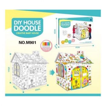 Картонный дом раскраска Diy House Doodle M-901 оптом